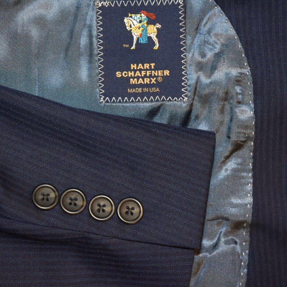 NWT $695 48R Hart Schaffner Marx Navy Blue SUIT